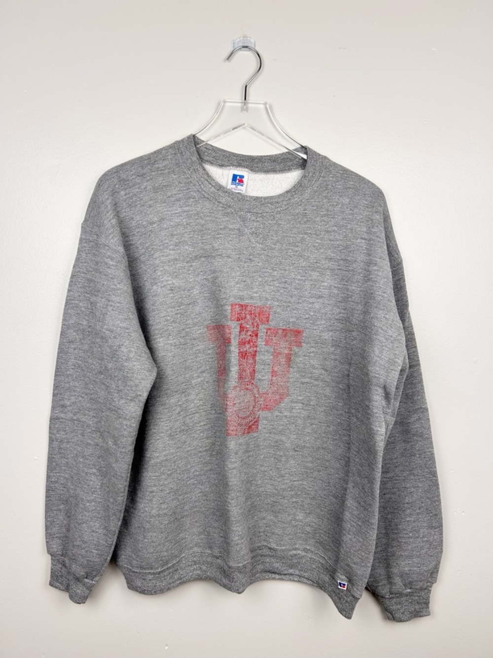Vintage Russell Athletic IU Crewneck Sweatshirt Gray Sz XL
